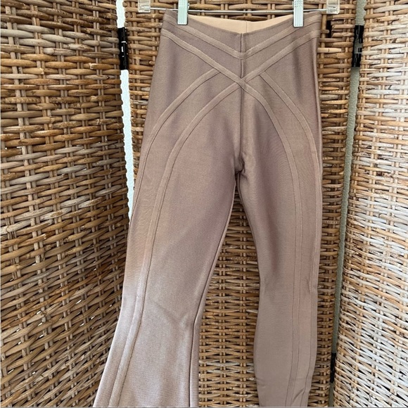 Herve Leger Fioella Bandage Legging Pants in Gravel Neutral Beige Size XS - Picture 5 of 12